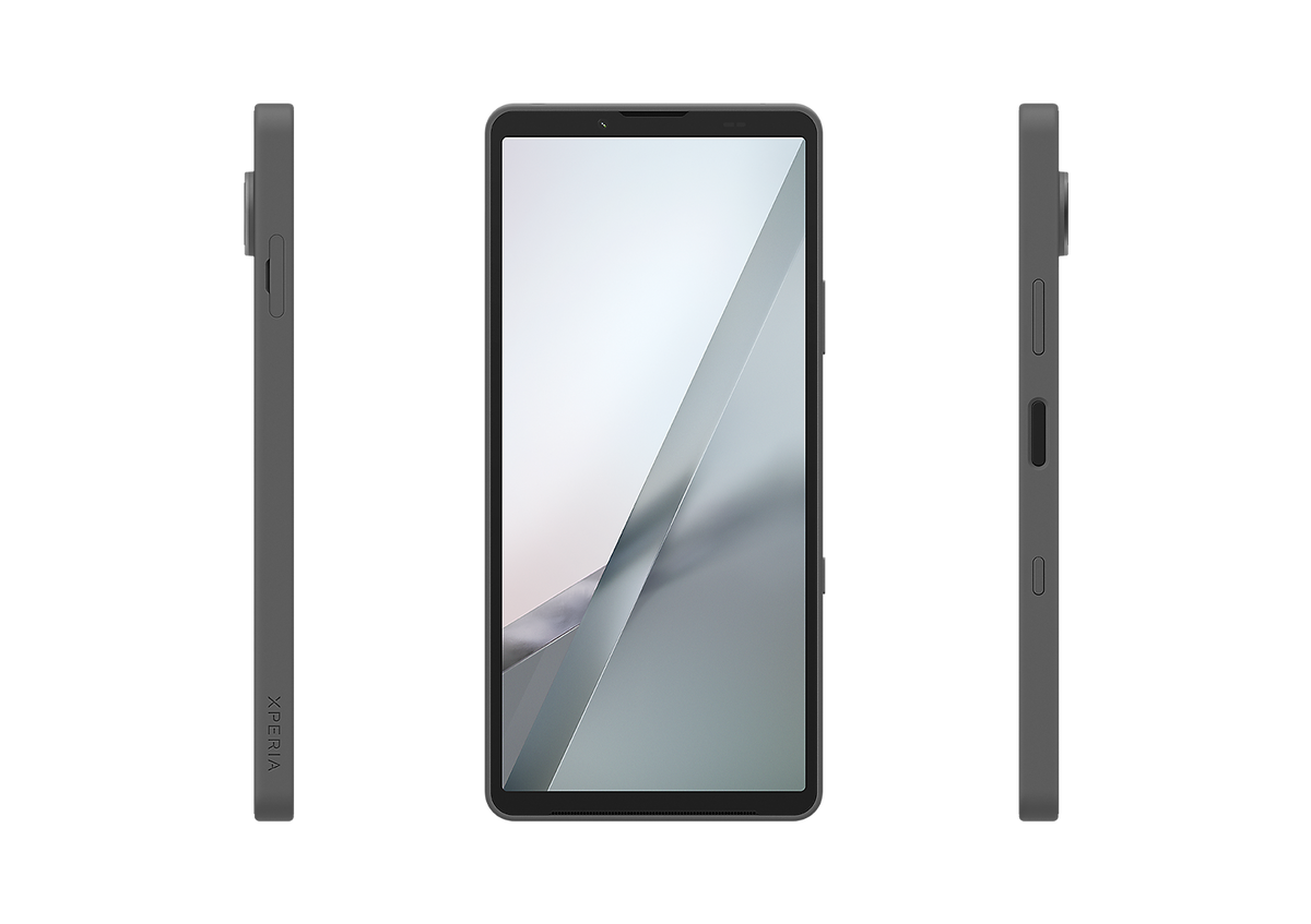 Sony Frosted Gray Xperia 10 VIII smartphone, front and side views