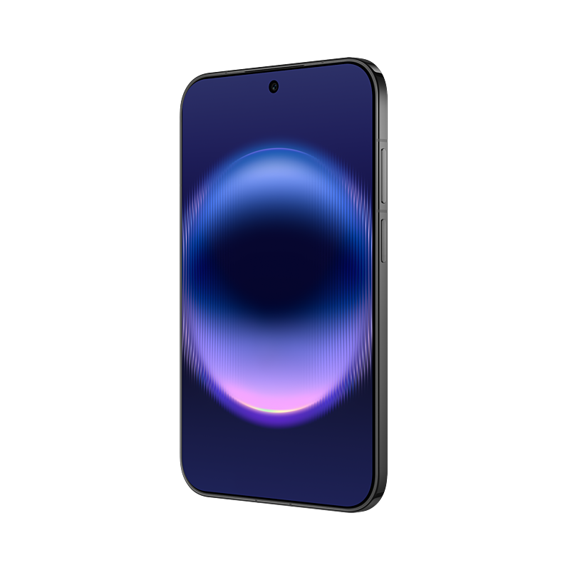 HUAWEI Pura X View in Phantom Black, front right angled view