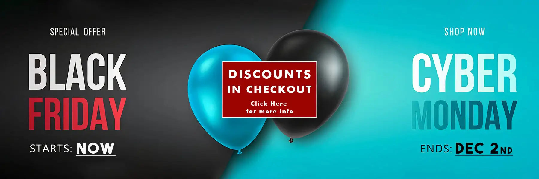 Black friday balloon with red heart and white text