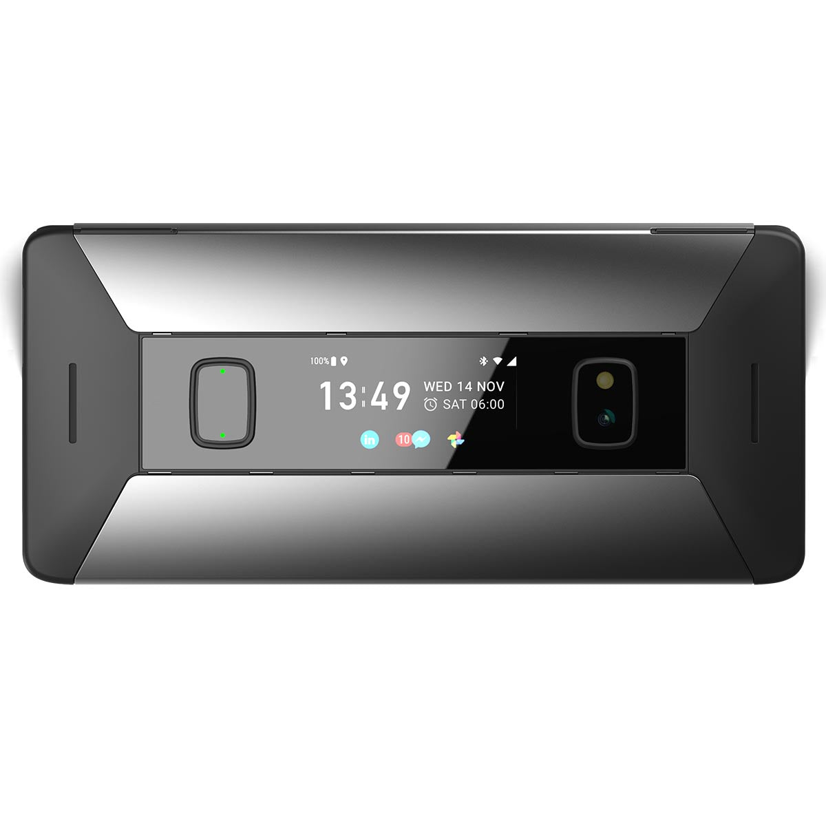 Cosmo Communicator closed with cover display notifications