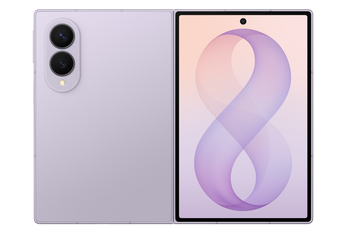 Samsung Galaxy Z Fold8 Lavender front and rear view
