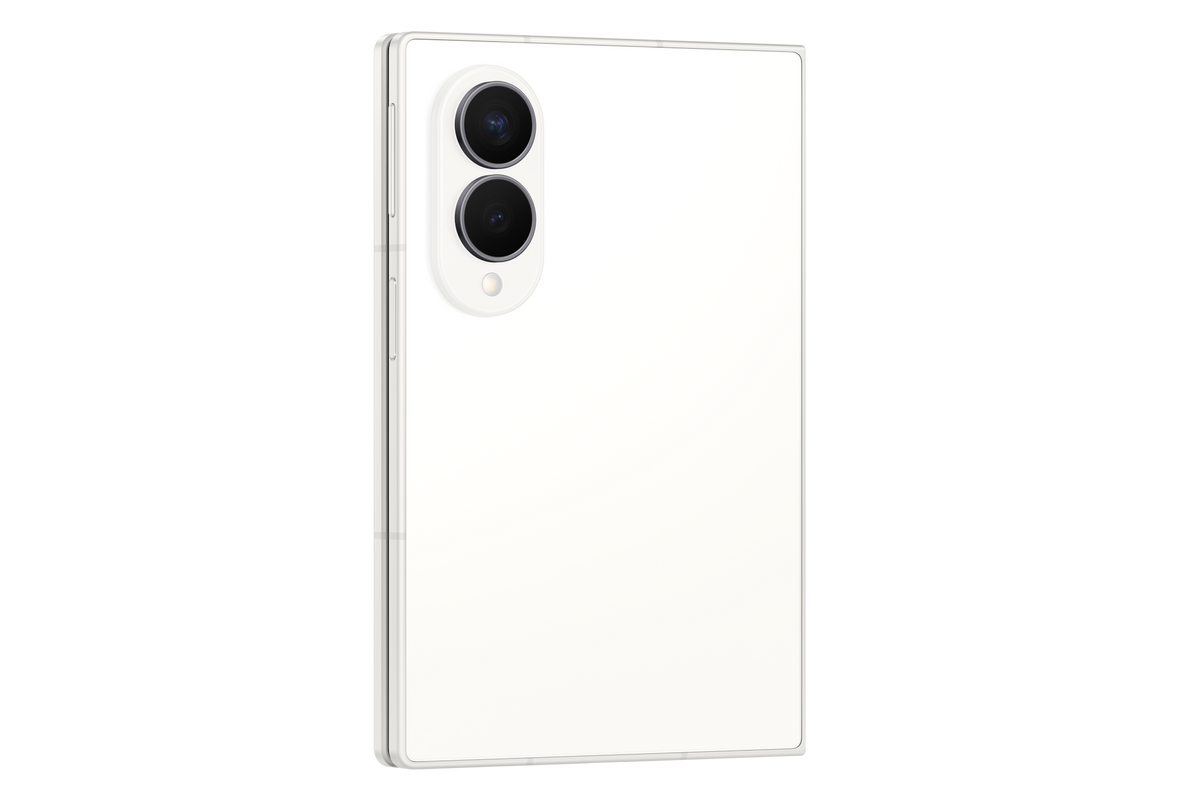 Samsung Galaxy Z Fold8 Cream angled rear view