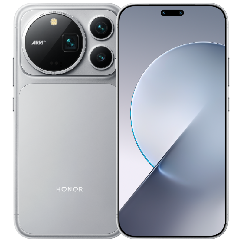 HONOR Magic9 Pro Max Glacier Silver front and rear view
