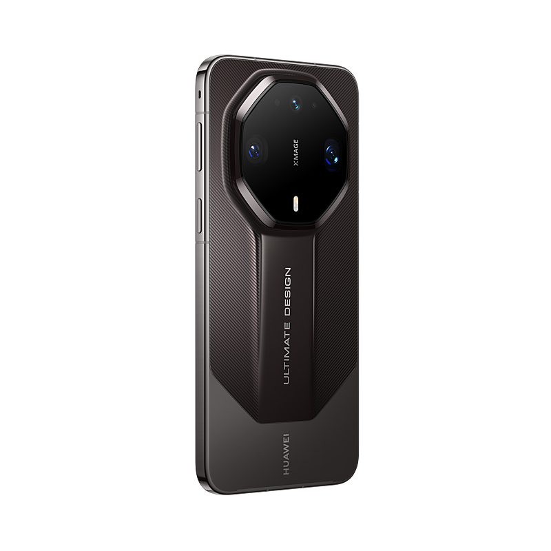 HUAWEI Mate 90 RS ULTIMATE DESIGN, Dark Black, rear three-quarter view, angle 2