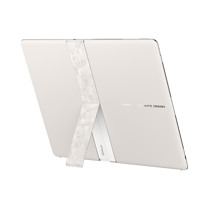 HUAWEI MateBook Fold Kirin X90 Plus Sky White, rear view with stand extended