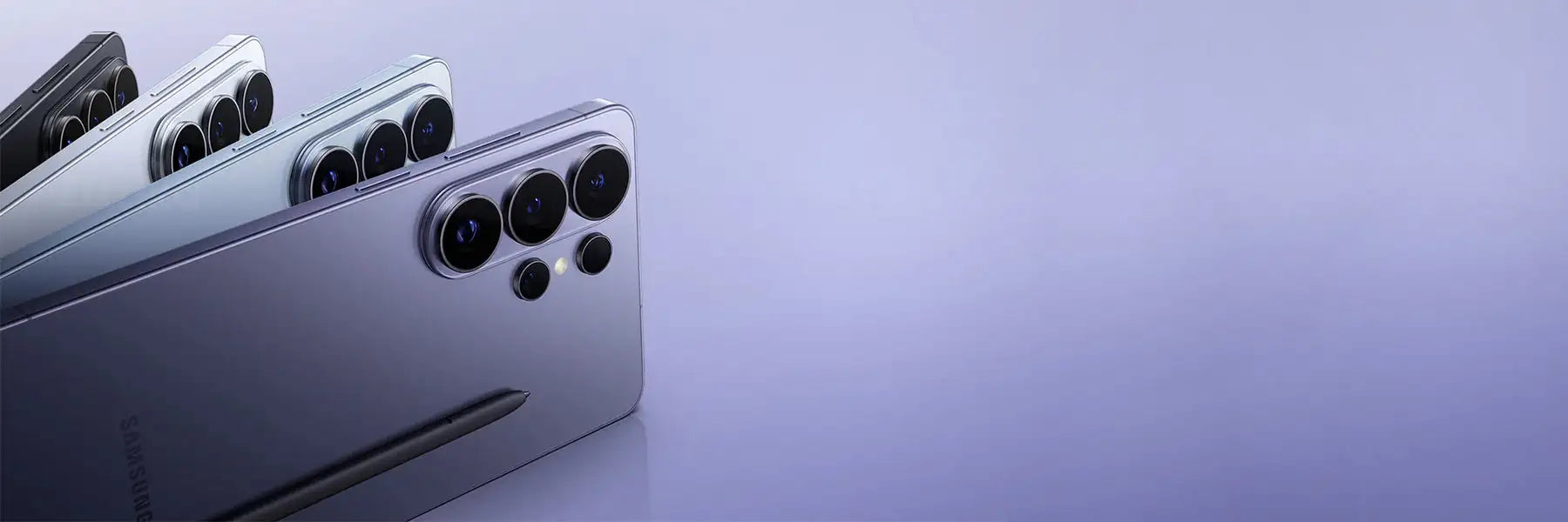 Silver samsung galaxy s24 ultra smartphone with a sleek, metallic finish and triple-camera system on the back.