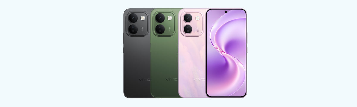 vivo V80 Lite 5G, Pink, Green and Black, all-color front and rear composition