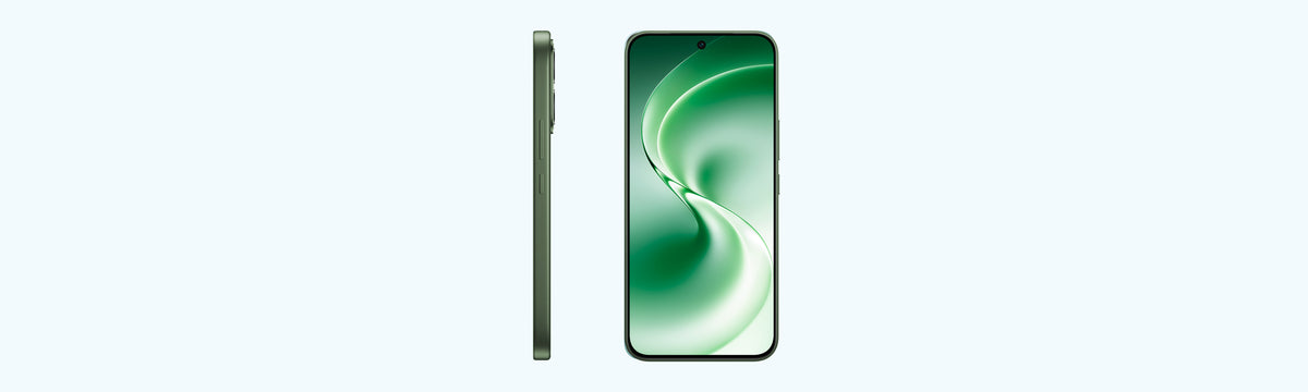 vivo V80 Lite 5G, Green, front and side view