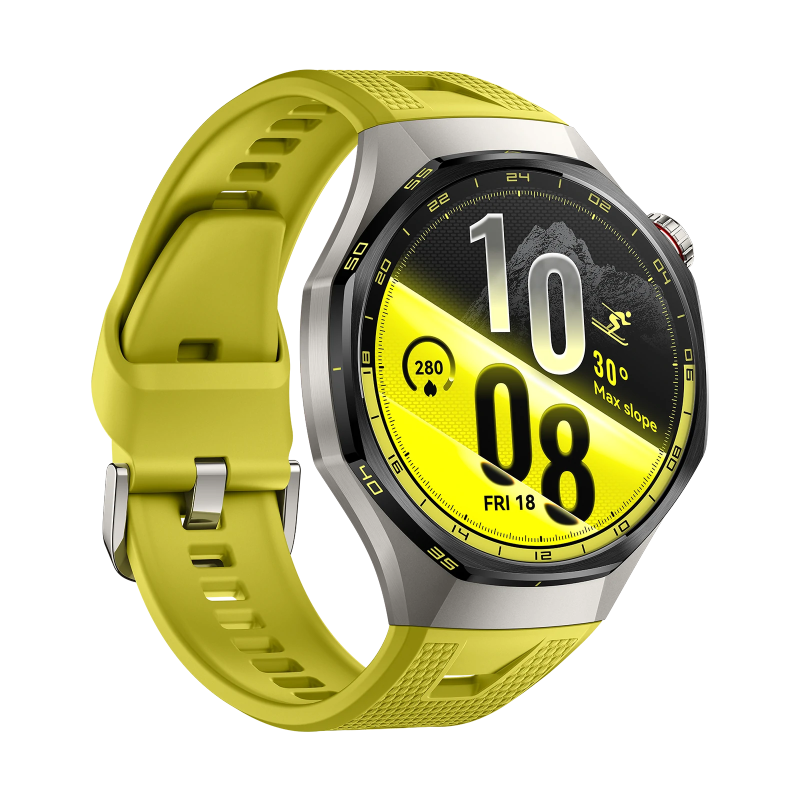HUAWEI WATCH GT 7 Pro 46mm Yellow EasyCross strap, opposite three-quarter view