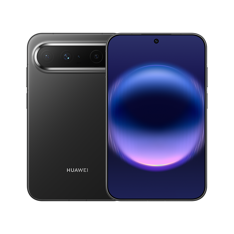 HUAWEI Pura X View in Phantom Black, front and rear view