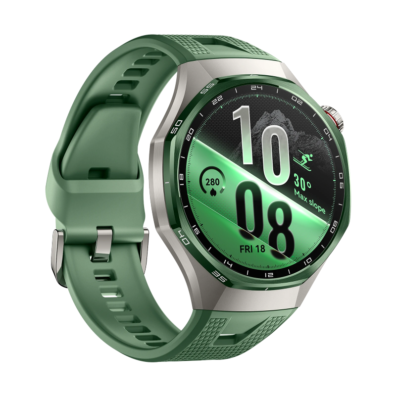 HUAWEI WATCH GT 7 Pro 46mm Green EasyCross strap, opposite three-quarter view