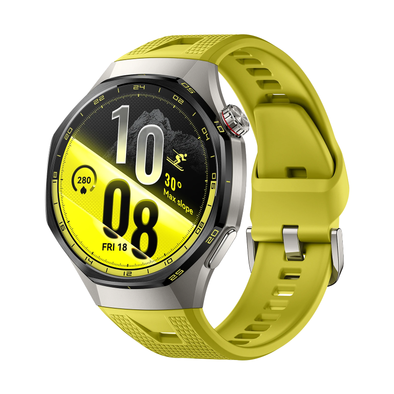 HUAWEI WATCH GT 7 Pro 46mm Yellow EasyCross strap, front three-quarter view