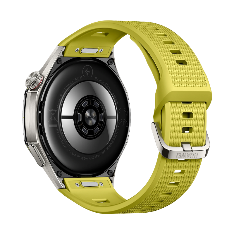 HUAWEI WATCH GT 7 Pro 46mm Yellow EasyCross strap, back and sensors view