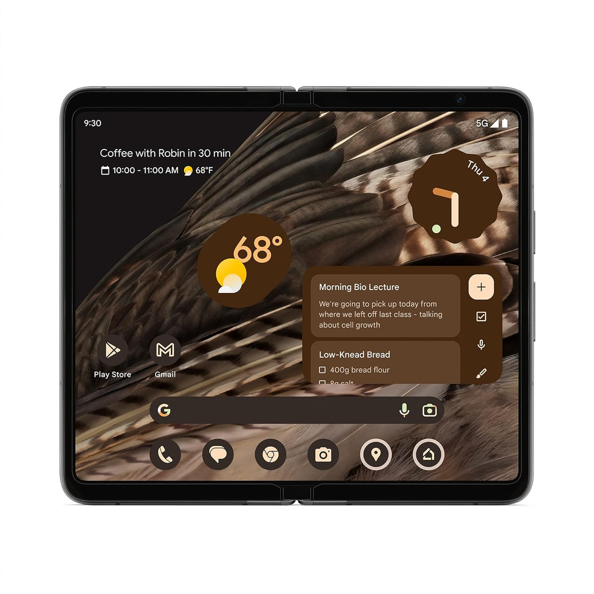 Google Pixel Fold Obsidian unfolded inner-screen view