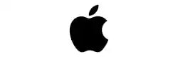 Black Apple logo silhouette.