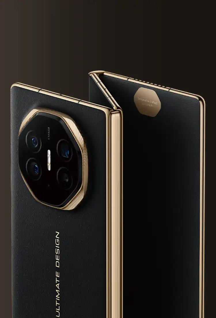 Black and gold foldable smartphone.