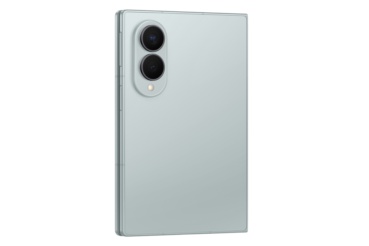 Samsung Galaxy Z Fold8 Pistachio angled rear view