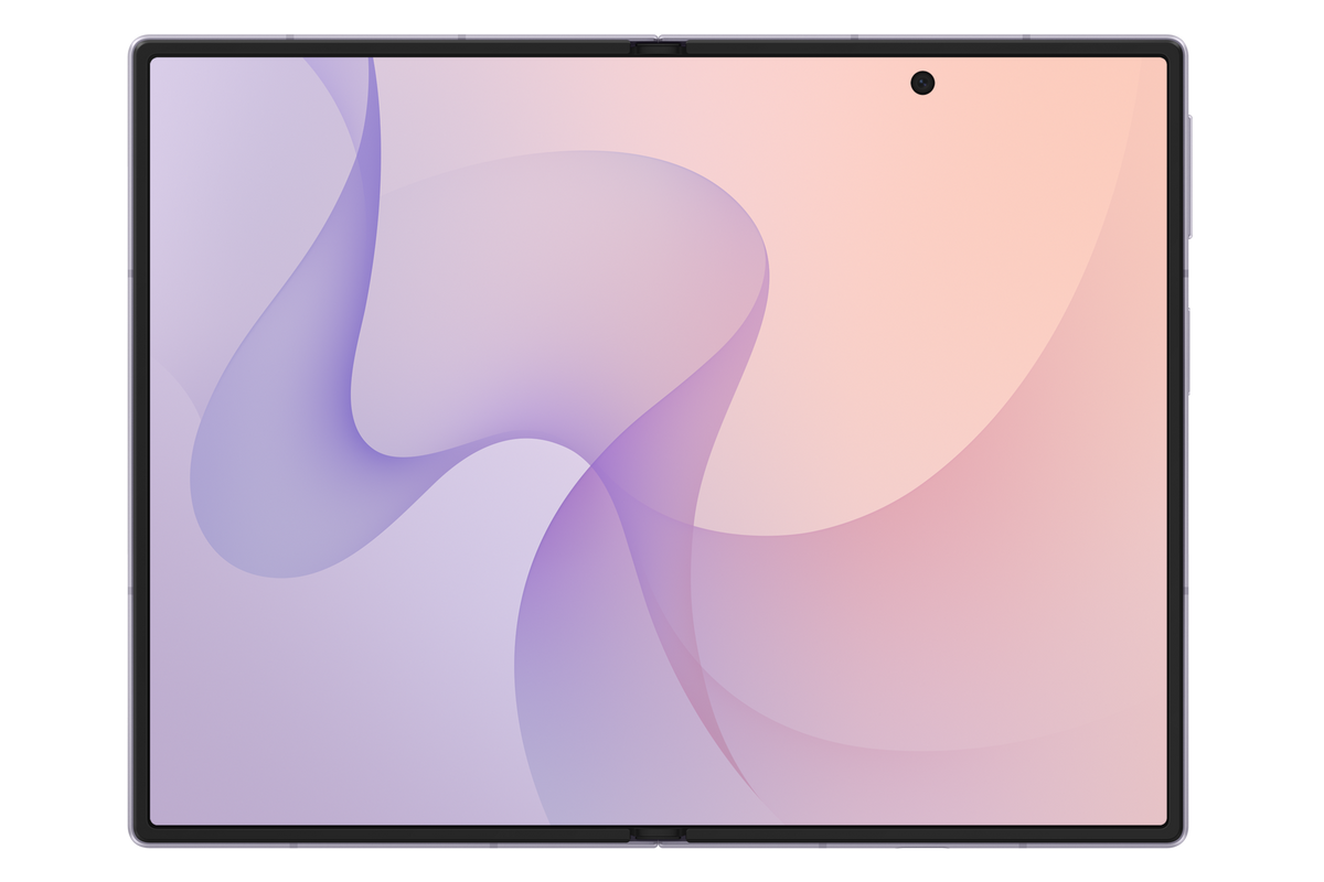 Samsung Galaxy Z Fold8 Lavender unfolded main-display view