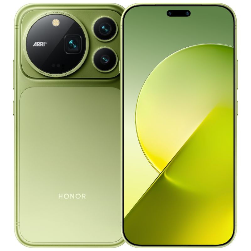 HONOR Magic9 Pro Max Moss Green front and rear view