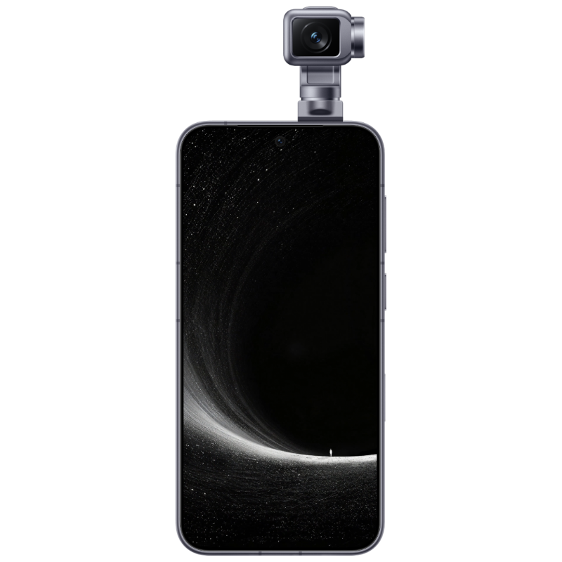 HONOR Robot Phone in Moon Shadow Gray, front view with gimbal facing backward