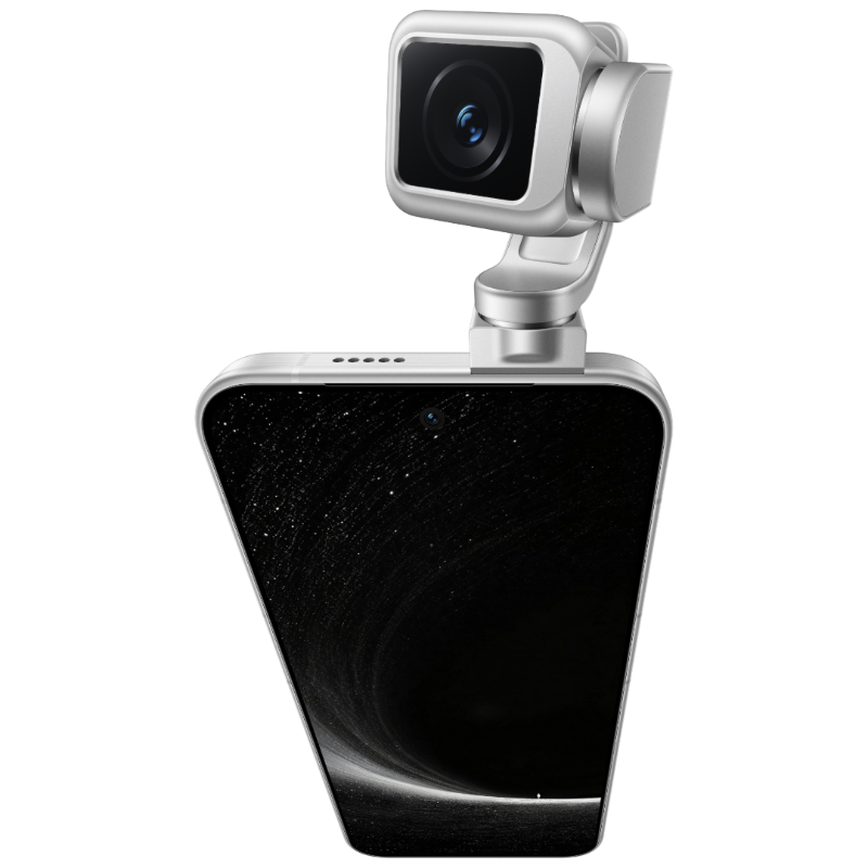 HONOR Robot Phone in Star Trail Silver, close view of extended gimbal