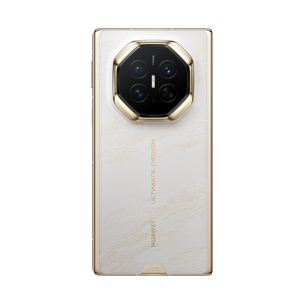 HUAWEI Mate XT 2 ULTIMATE DESIGN in Bright White — folded rear