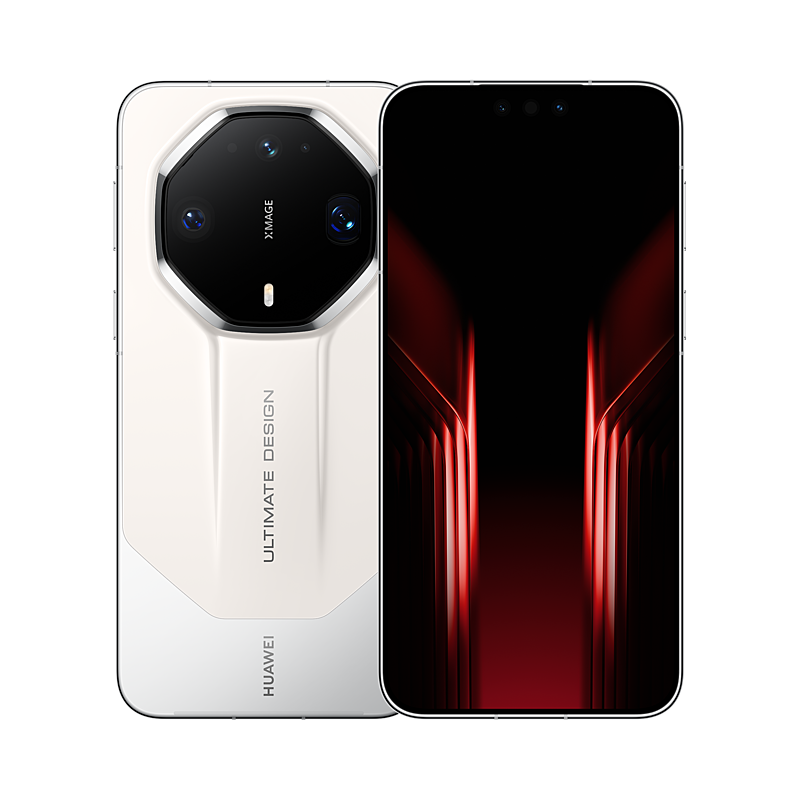 HUAWEI Mate 90 RS ULTIMATE DESIGN, Bright White, paired front and rear view