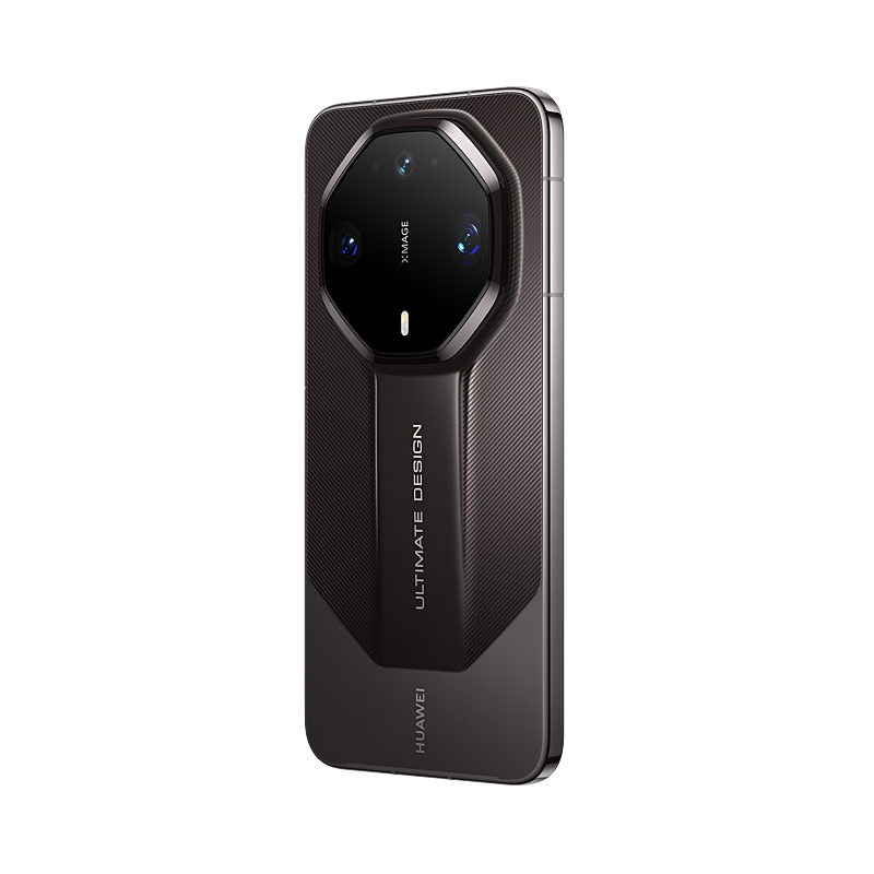 HUAWEI Mate 90 RS ULTIMATE DESIGN, Dark Black, rear three-quarter view, angle 1
