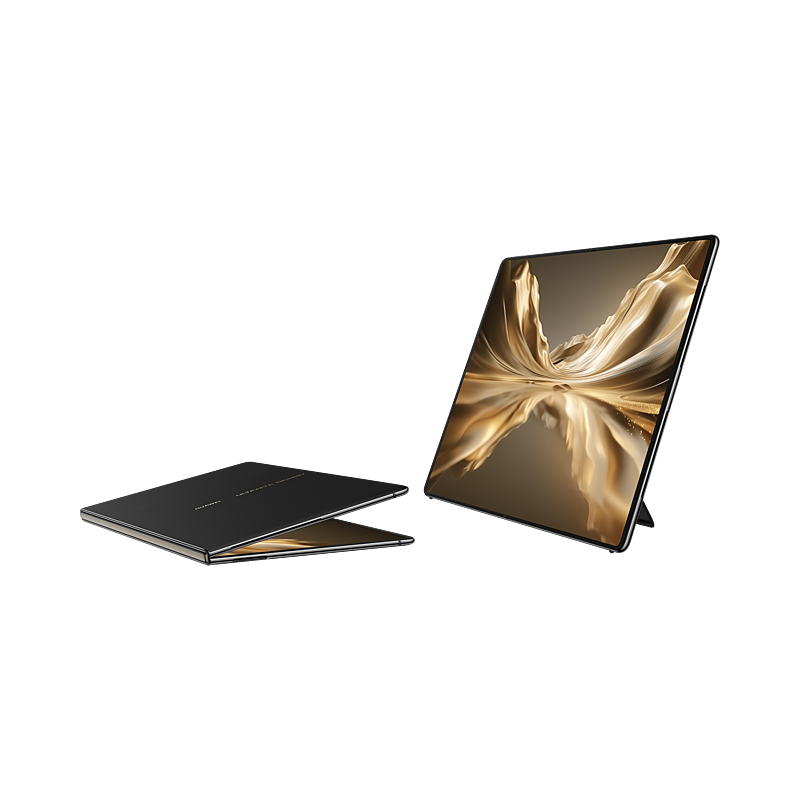 HUAWEI MateBook Fold Kirin X90 Plus Phantom Black, folded and unfolded views
