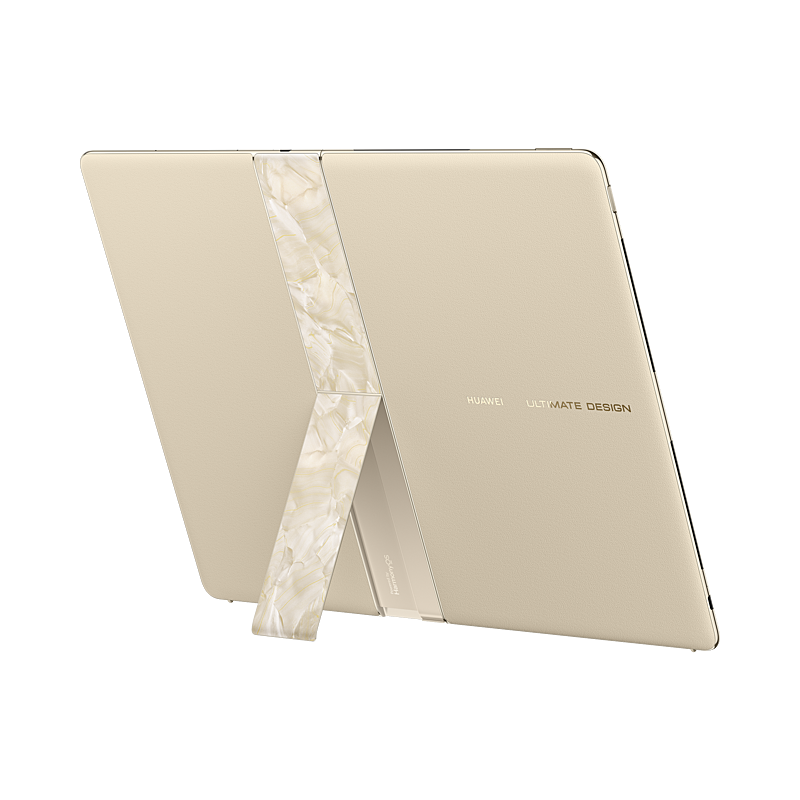 HUAWEI MateBook Fold Kirin X90 Plus Shimmer Gold, rear view with stand extended