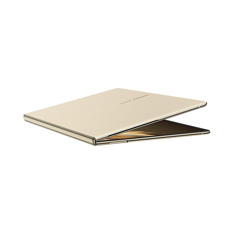 HUAWEI MateBook Fold Kirin X90 Plus Shimmer Gold, partly closed side view