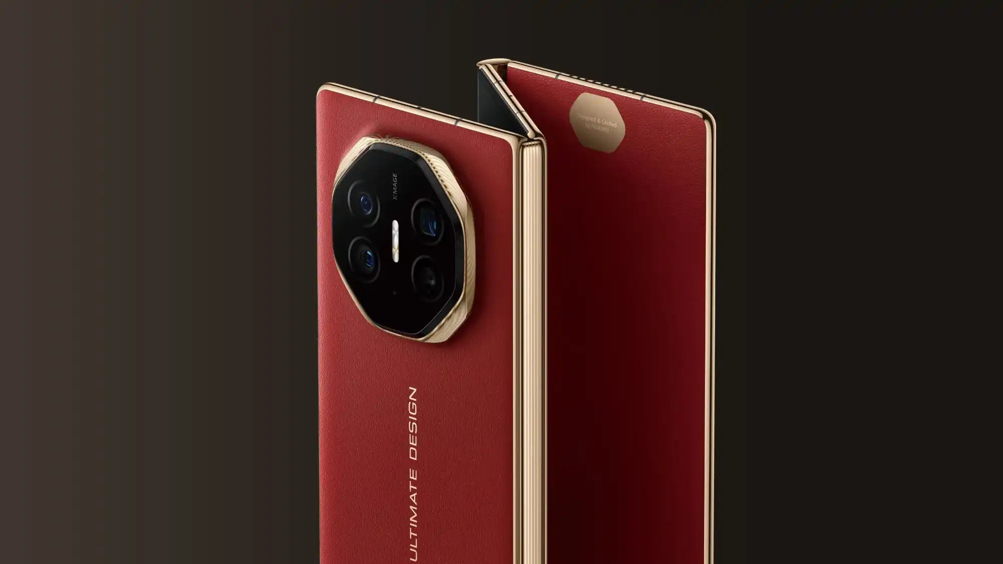 Red and gold folding smartphone.