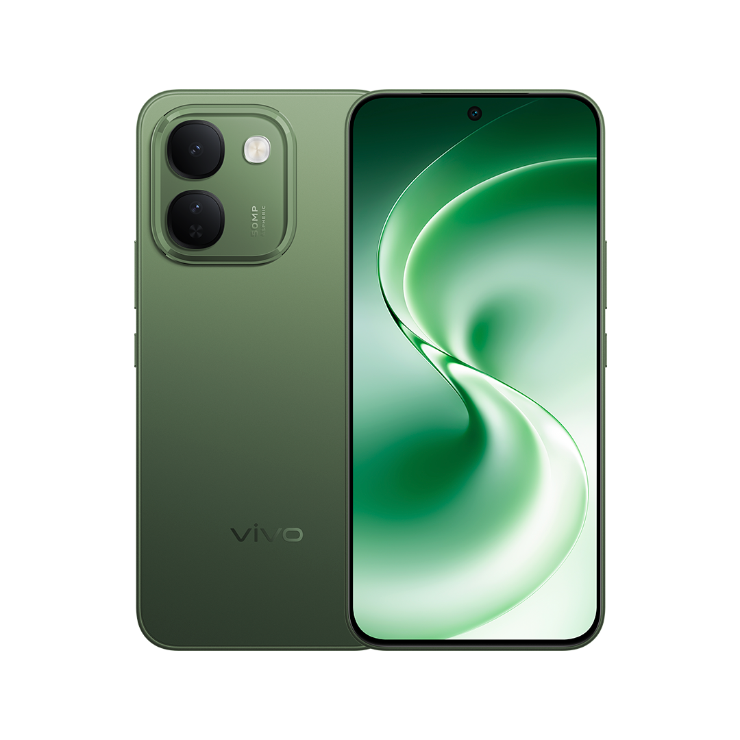 vivo V80 Lite 5G in Green, front and back