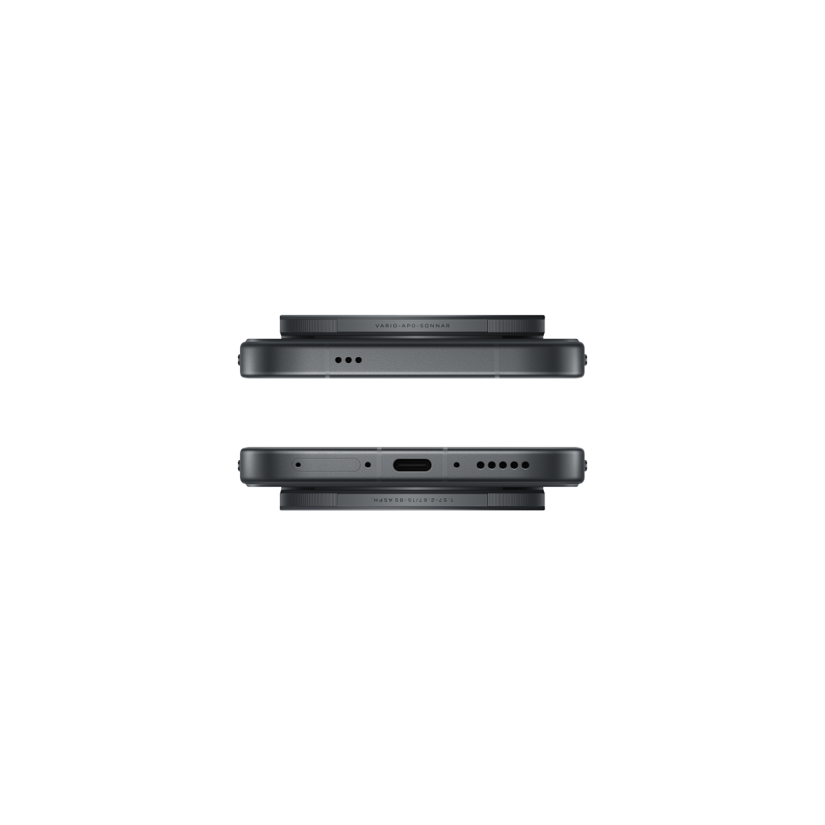 vivo X500 Pro Max in Black, top and bottom edges
