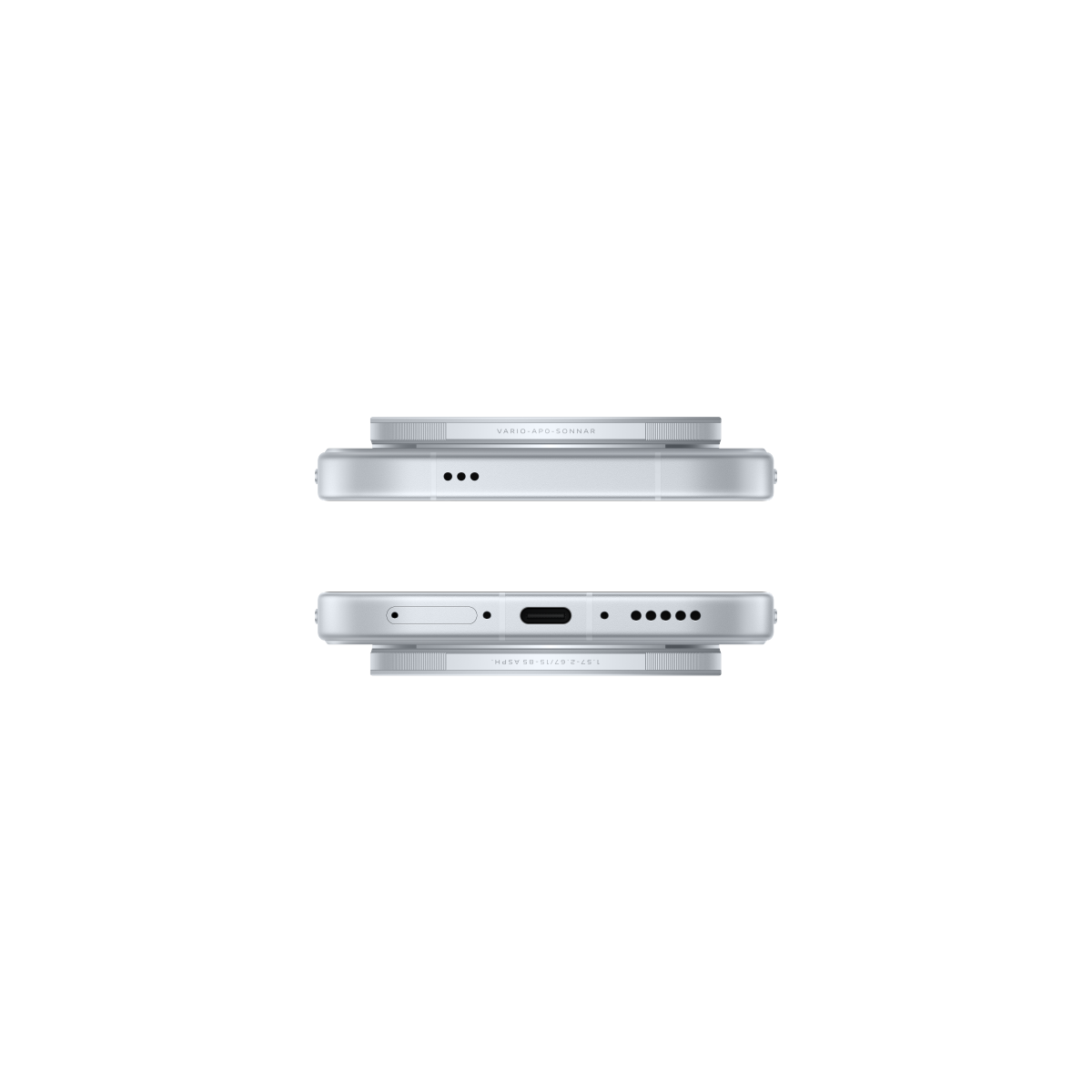 vivo X500 Pro Max in Gray, top and bottom edges