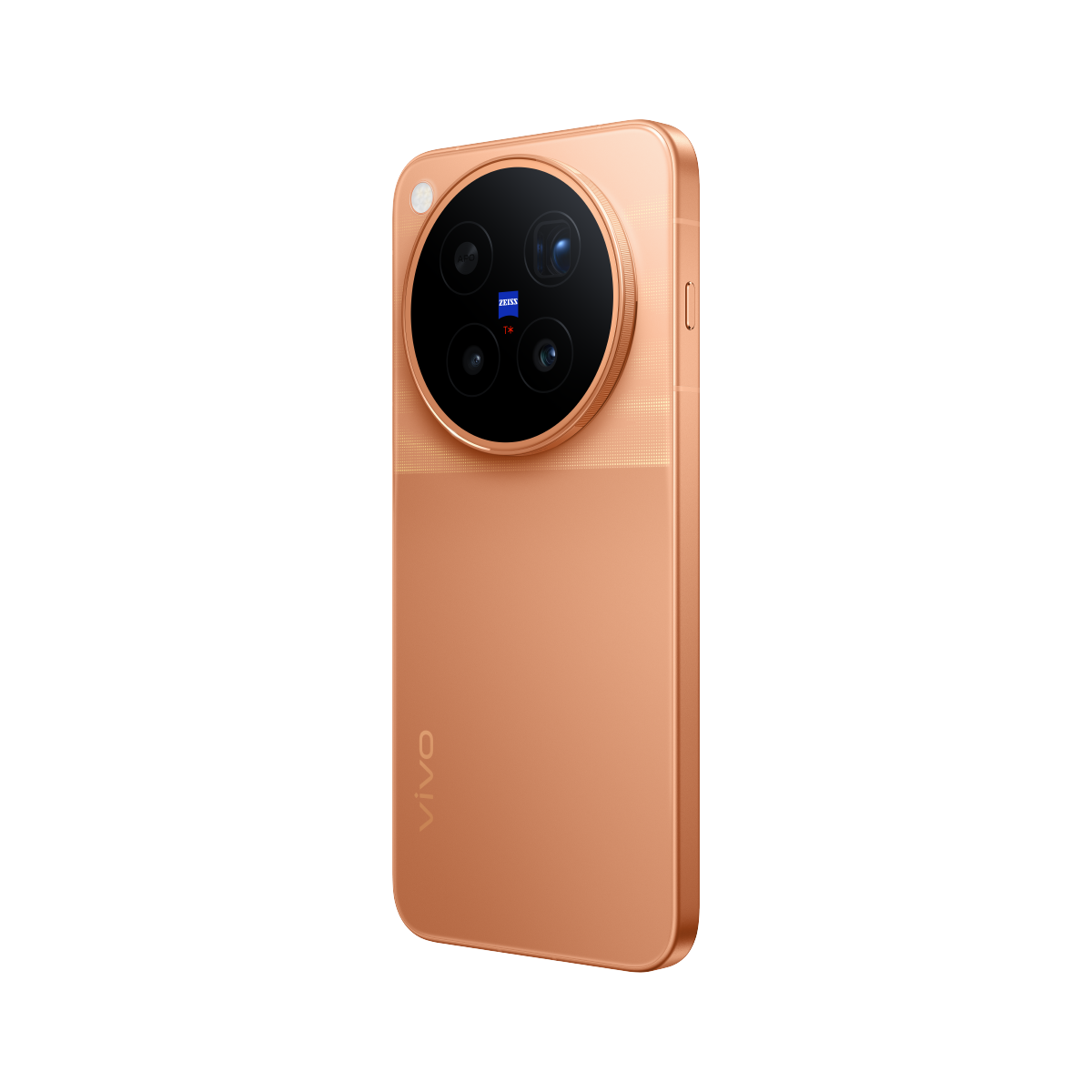 vivo X500 Pro Max in Orange, rear angled view 2