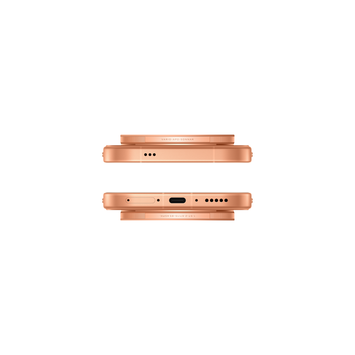 vivo X500 Pro Max in Orange, top and bottom edges