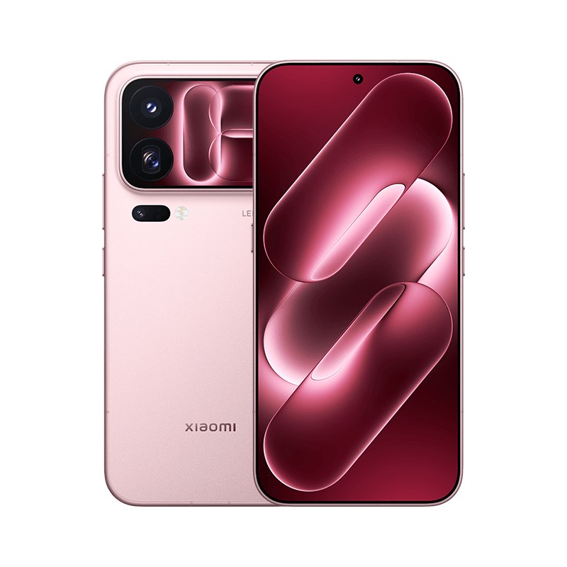 Xiaomi 18 Pro Max Ice Peach Pink, front and rear view