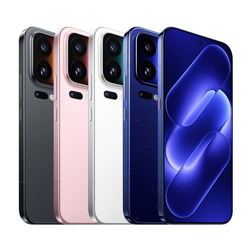 Xiaomi 18 Pro Max color range, Black, White, Ice Peach Pink, and Galaxy Blue finishes
